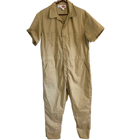 Dickies size 46 Vintage Dickies Tan Short Sleeve Coveralls Jumpsuit unisex‎ - Picture 1 of 7